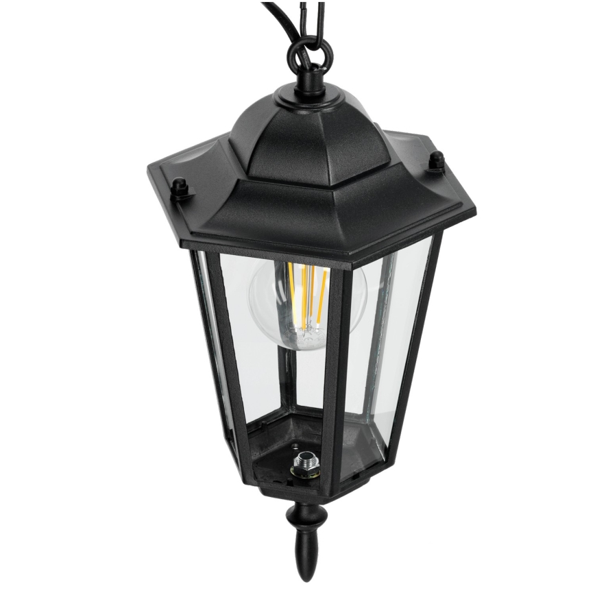 Āra lustra uz ķēdes 1xE27/60W/230V melna