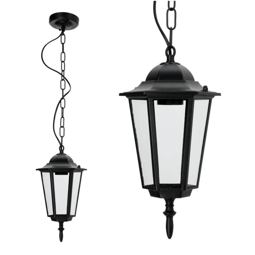 Āra lustra uz ķēdes 1xE27/60W/230V melna