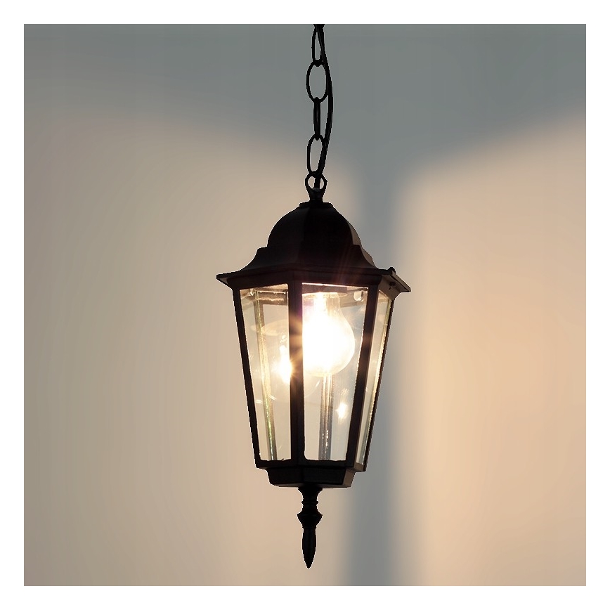 Āra lustra uz ķēdes 1xE27/60W/230V melna