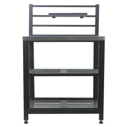 Āra moduļa galds 80x47x123 cm melns/nerūsējošais tērauds