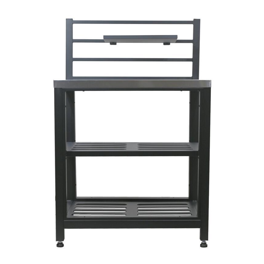 Āra moduļa galds 80x47x123 cm melns/nerūsējošais tērauds
