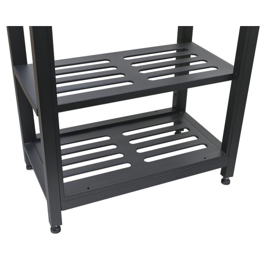 Āra moduļa galds 80x47x123 cm melns/nerūsējošais tērauds