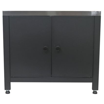 Āra moduļa skapītis zem grila 80x47x69 cm melns/nerūsējošais tērauds