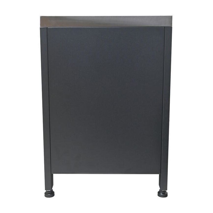 Āra moduļa skapītis zem grila 80x47x69 cm melns/nerūsējošais tērauds