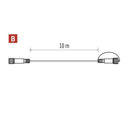 Āra pagarinātāja vads ķēžu savienošanai 10 m IP44