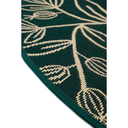 Āra paklājs JUNGLE 135 cm zaļš/lapu raksts