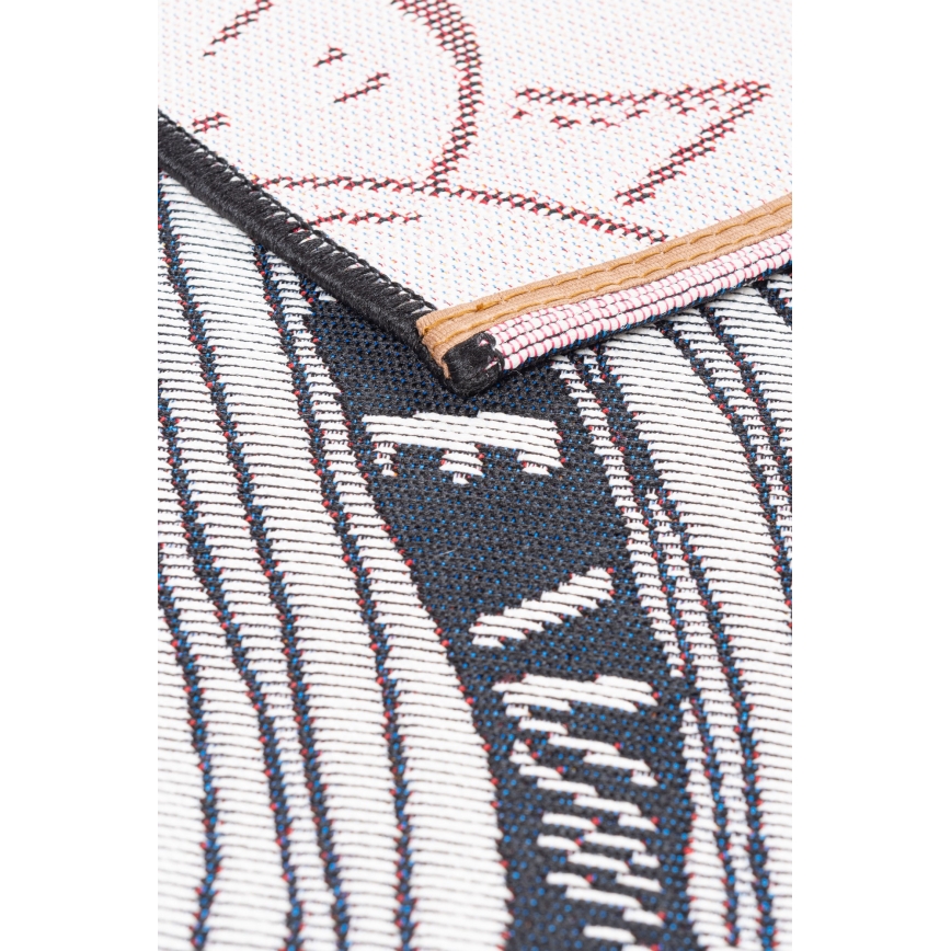 Āra paklājs JUNGLE 160x220 cm melns/balts/lapu raksts