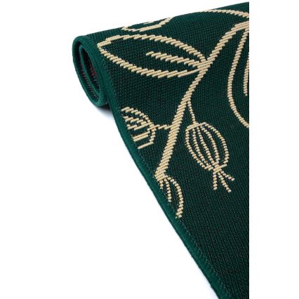 Āra paklājs JUNGLE 80x160 cm, zaļš, ar lapu rakstu