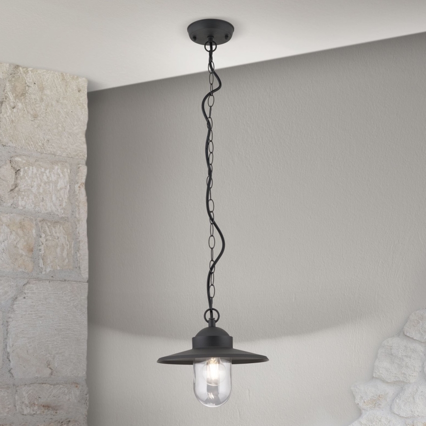 Āra piekarama lampa EDWARD 1xE27/60W/230V IP44 melna