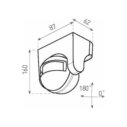 Āra PIR kustības sensors 1200 W/230 V IP44 melns