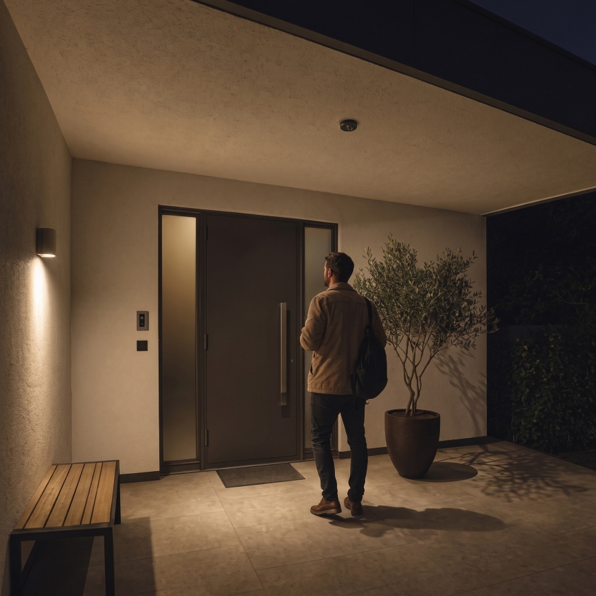 Āra PIR kustību un krēslas sensors 2000W/230V IP65, melns