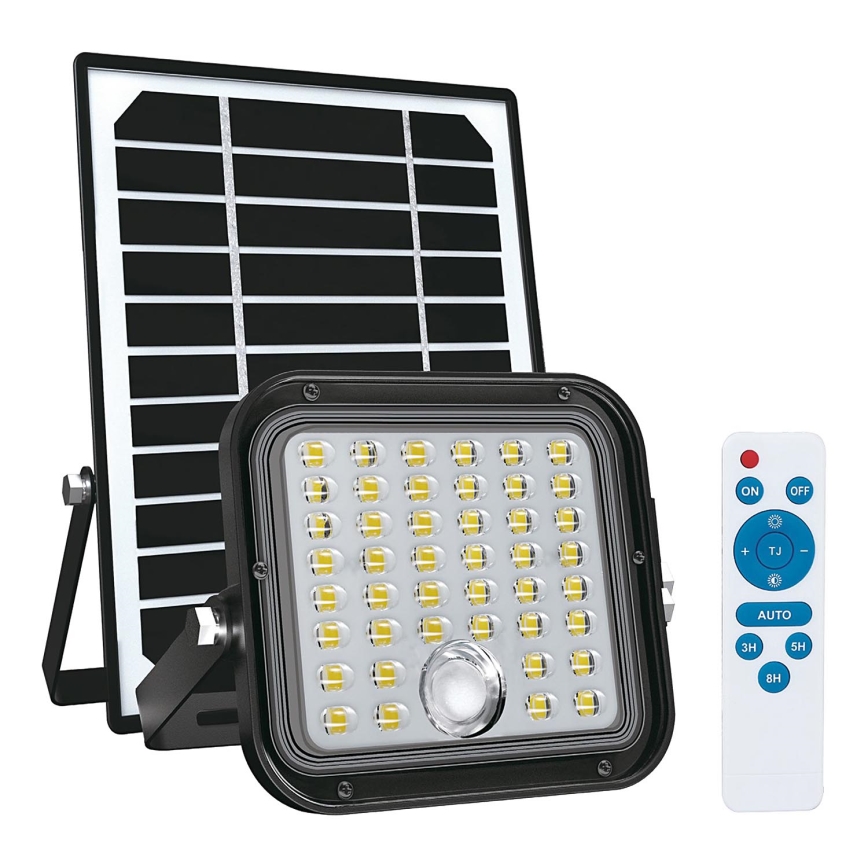 Āra saules enerģijas prožektors ar sensoru LED/10W/3,7V 4000K IP65 3600 mAh + tālvadības pults