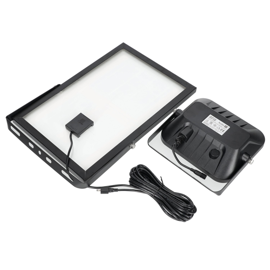 Āra saules enerģijas prožektors ar sensoru LED/30W/6,4V 4000K IP65 6000 mAh + tālvadības pults