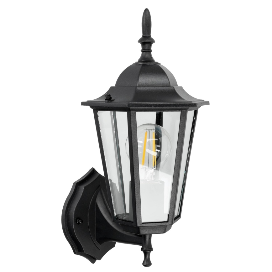 Āra sienas gaismeklis 1xE27/60W/230V IP44 melns