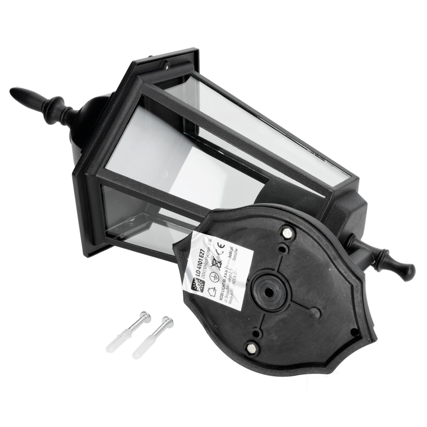 Āra sienas gaismeklis 1xE27/60W/230V IP44 melns