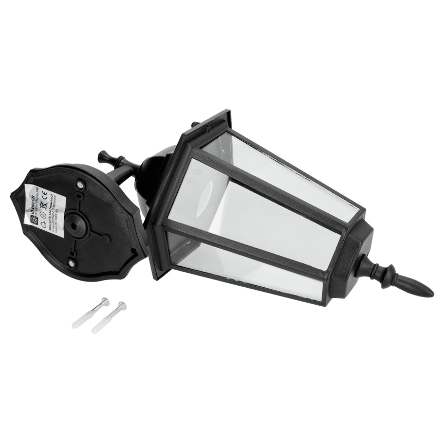 Āra sienas gaismeklis 1xE27/60W/230V IP44 melns