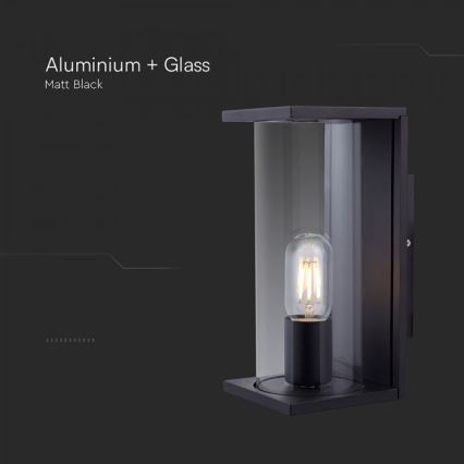 Āra sienas gaismeklis 1xE27/60W/230V IP44 melns