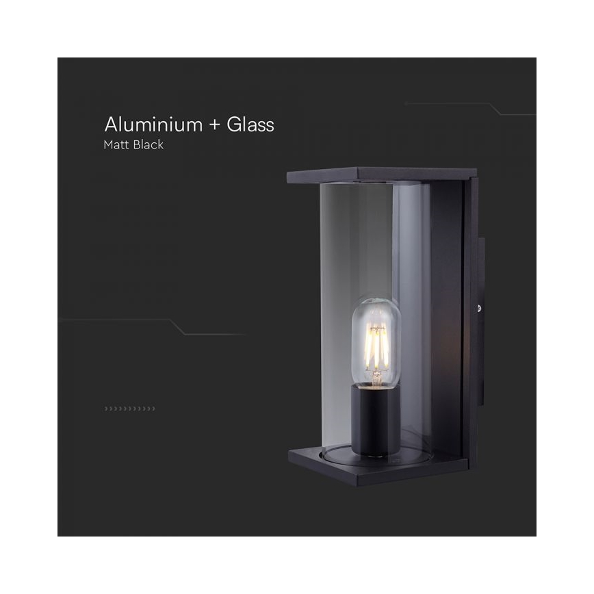 Āra sienas gaismeklis 1xE27/60W/230V IP44 melns