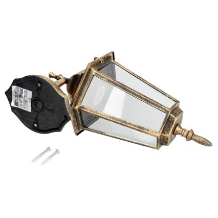 Āra sienas gaismeklis 1xE27/60W/230V IP44 zelta