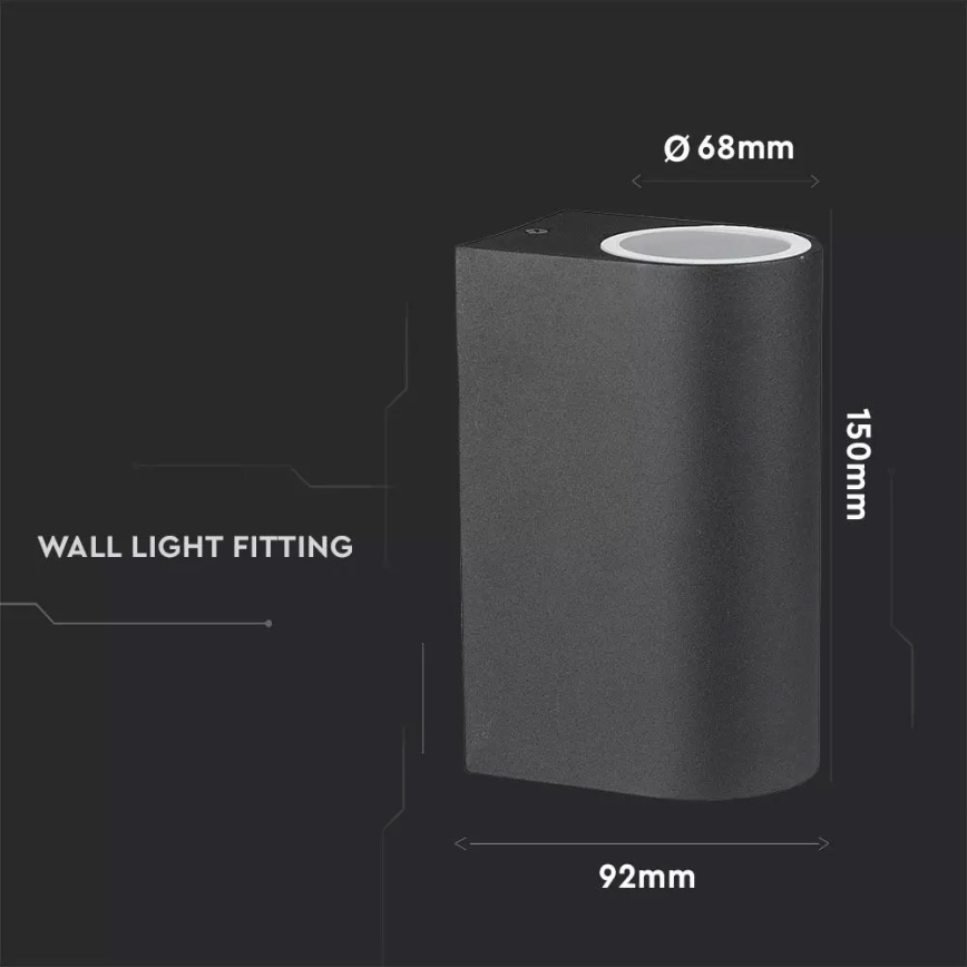 Āra sienas gaismeklis 2xGU10/20W/230V IP44