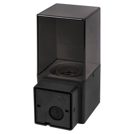 Āra sienas gaismeklis ar kustības un krēslas sensoru 1xE27/40W/230V IP44 melna/dūmaina