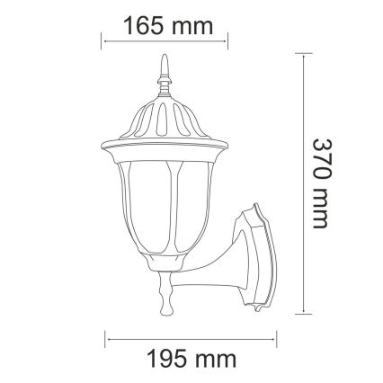 Āra sienas gaismeklis FLORENCJA 1xE27/20W/230V IP43