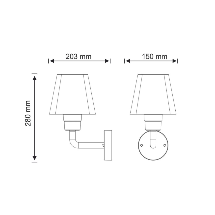 Āra sienas gaismeklis GIZA 1xE27/10W/230V IP44