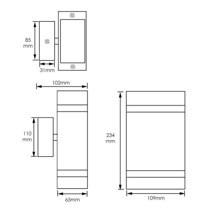 Āra sienas gaismeklis LITEK 2xGU10/30W/230V IP44 melns