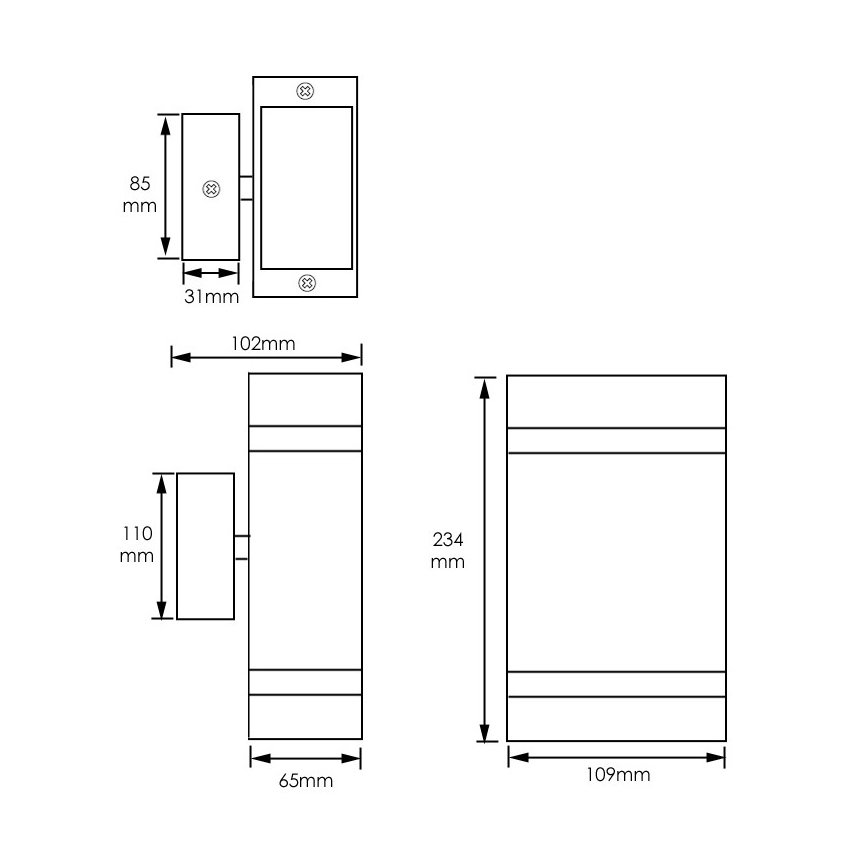 Āra sienas gaismeklis LITEK 2xGU10/30W/230V IP44 melns