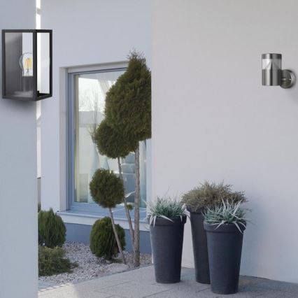 Āra sienas gaismeklis MALMO 1xE27/15W/230V melns IP44