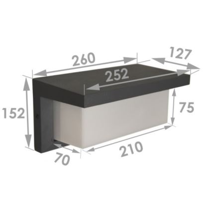 Āra sienas gaismeklis NEELY LED/12W/230V IP54 melns