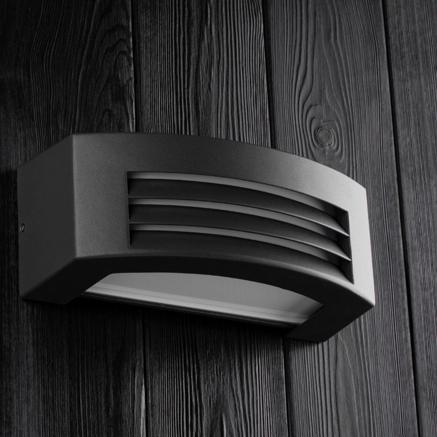 Āra sienas lampa 1xE27/14W/230V IP54 melna