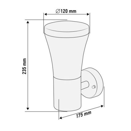 Āra sienas lampa 1xE27/15W/230V IP44
