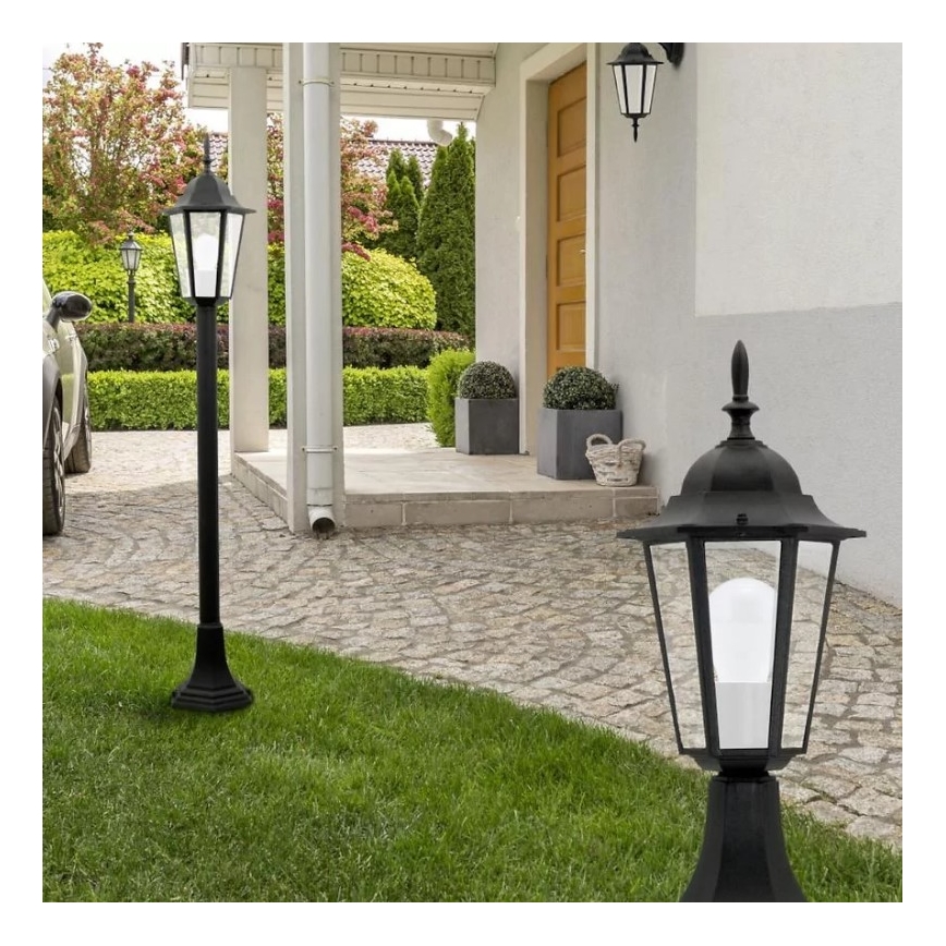 Āra sienas lampa 1xE27/20W/230V IP43 melna
