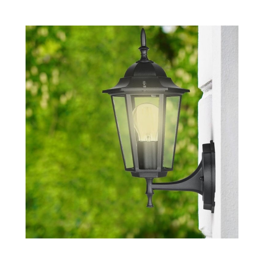Āra sienas lampa 1xE27/40W/230V IP44 melna