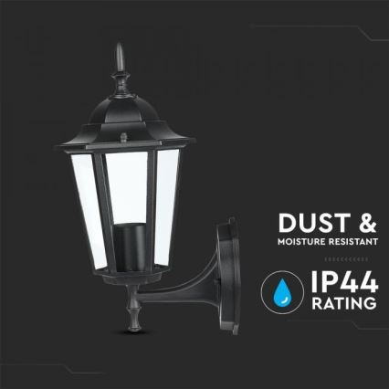 Āra sienas lampa 1xE27/40W/230V IP44 melna