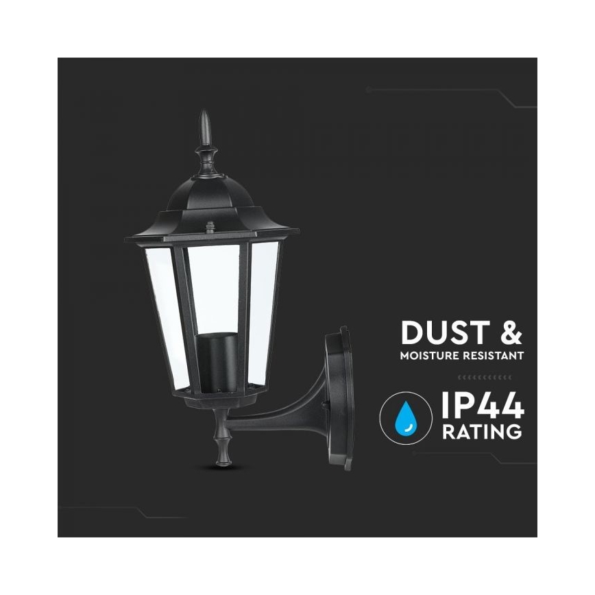 Āra sienas lampa 1xE27/40W/230V IP44 melna