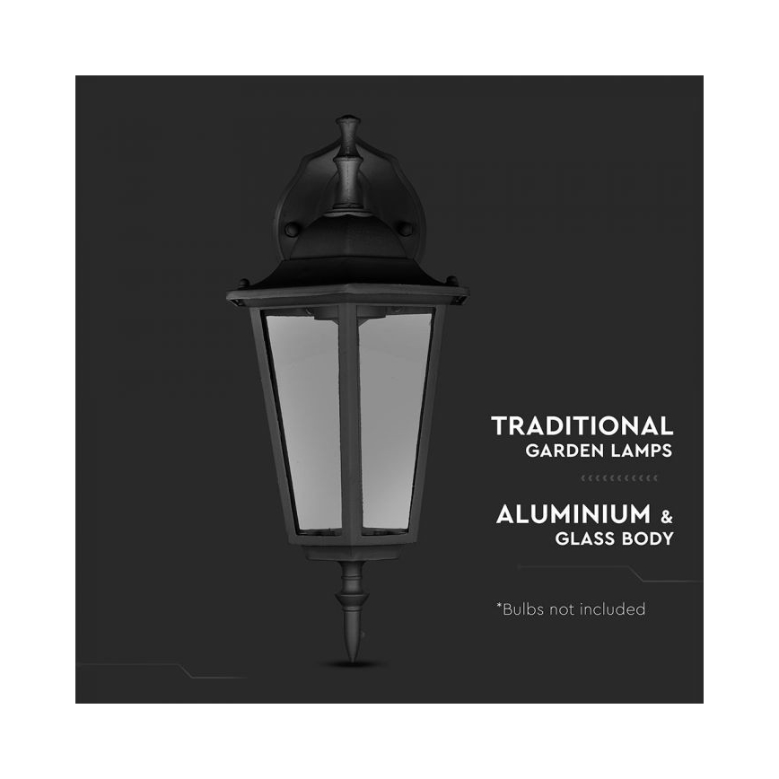 Āra sienas lampa 1xE27/40W/230V IP44 melna