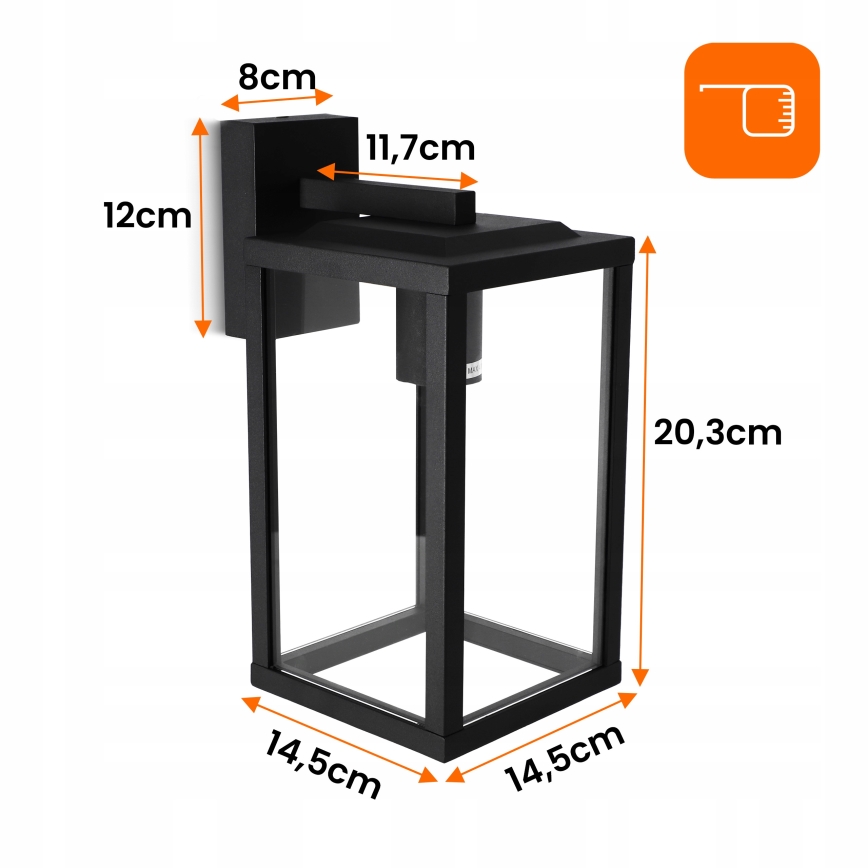 Āra sienas lampa 1xE27/40W/230V IP54 melna