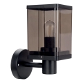 Āra sienas lampa 1xE27/60W/230V IP44 melna/dūmakaini brūna