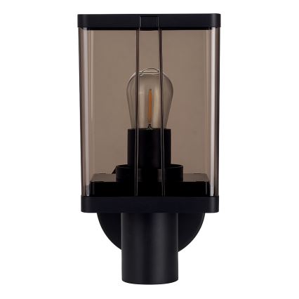 Āra sienas lampa 1xE27/60W/230V IP44 melna/dūmakaini brūna