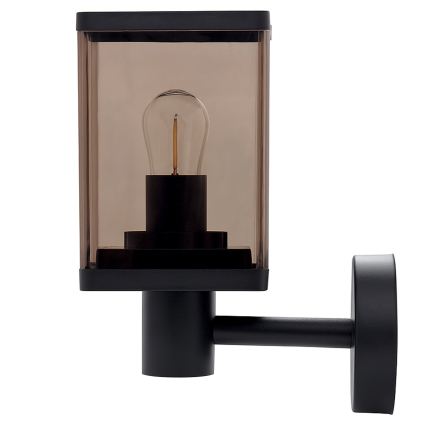 Āra sienas lampa 1xE27/60W/230V IP44 melna/dūmakaini brūna