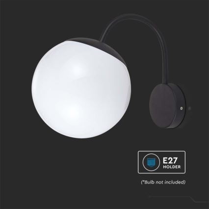Āra sienas lampa 1xE27/60W/230V IP44 melna