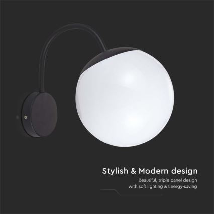 Āra sienas lampa 1xE27/60W/230V IP44 melna