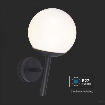 Āra sienas lampa 1xE27/60W/230V IP44 melna