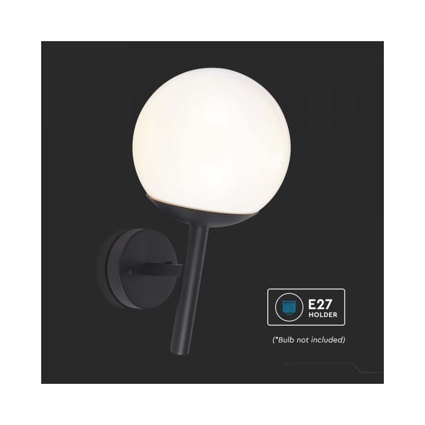 Āra sienas lampa 1xE27/60W/230V IP44 melna