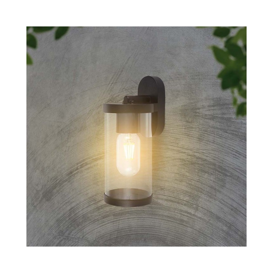 Āra sienas lampa 1xE27/60W/230V IP44 melna