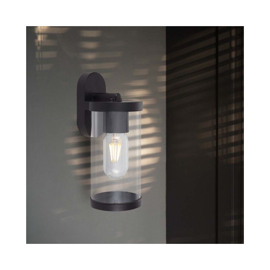 Āra sienas lampa 1xE27/60W/230V IP44 melna