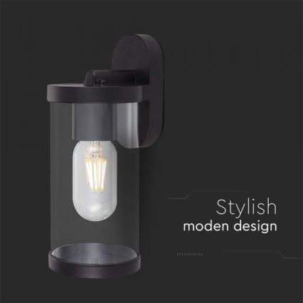 Āra sienas lampa 1xE27/60W/230V IP44 melna