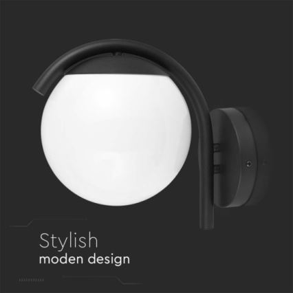 Āra sienas lampa 1xE27/60W/230V IP44 melna